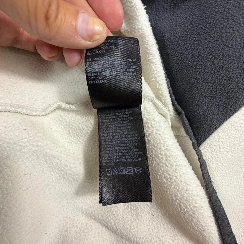 The North Face Mens TKA 100 Glacier Quarter Zip Fleece Cream Black Large